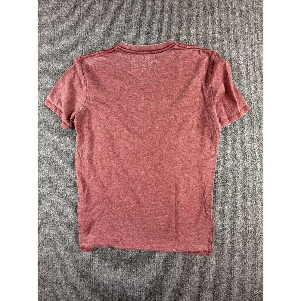 Lucky Brand Womens Small‎ Red Bear Sweater Graphic T-Shirt Tee Venice Burnout